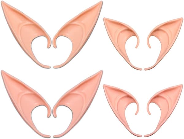 Älvöron 12cm 10cm, (4 par latex älvöron), Elf Ear Cosplay, Älvöron