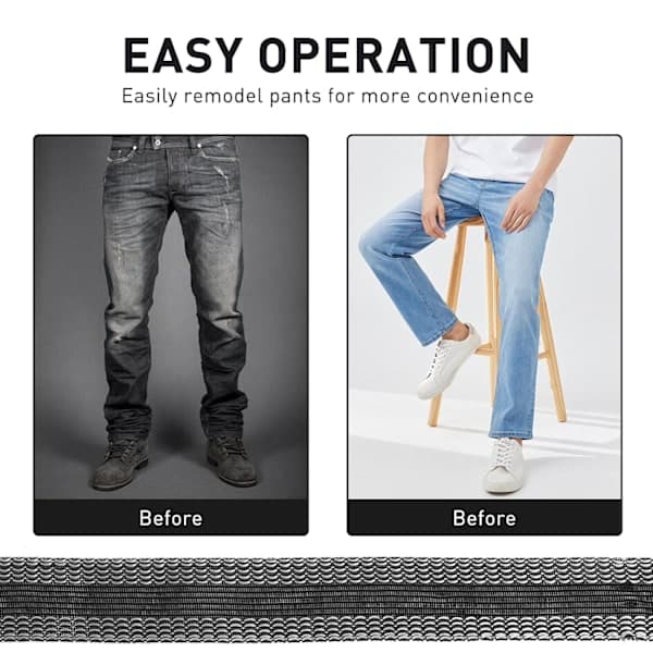 Strykbart fållband för kläder - 10 meter, perfekt för byxor, jeans, gardiner och olika tyger