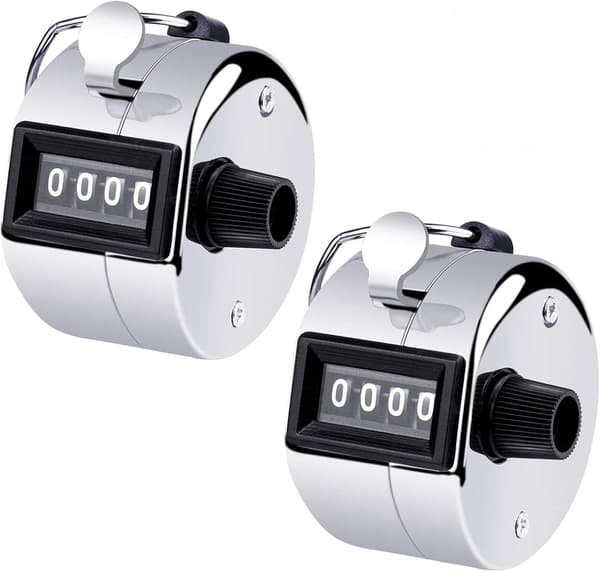 Manual Mechanical Tally Counter 4-Digit Click Counter 2-Pack
