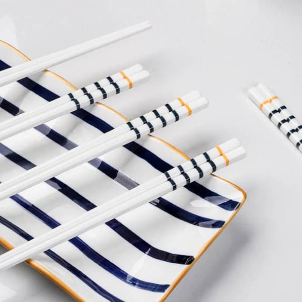 Pindemadder af porcelæn - Luksuriøst design - 5 par Vit white