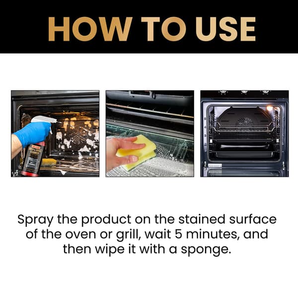 Powerful Oven Grill Cleaner Foam Heavy Duty Degreaser Spray Fast Acting Deep Cleaning Solution For Kitchen Appliances BBQ Grills 2pcs 2pcs