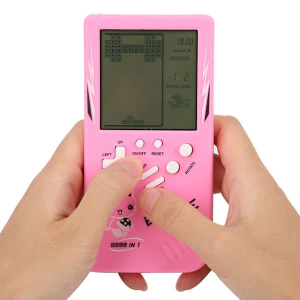 Bærbar spillekonsol stor skærm klassisk børnelegetøj pink