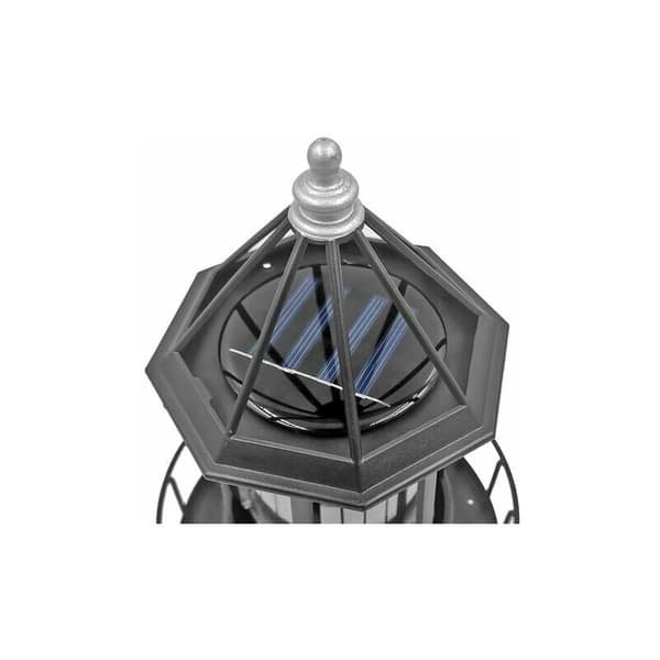 Solcellelamper udendørs have, solcellefyr, solcellelamper LED spotlight 360 graders roterbar, vandtætte dekorative røgtårne til Gar