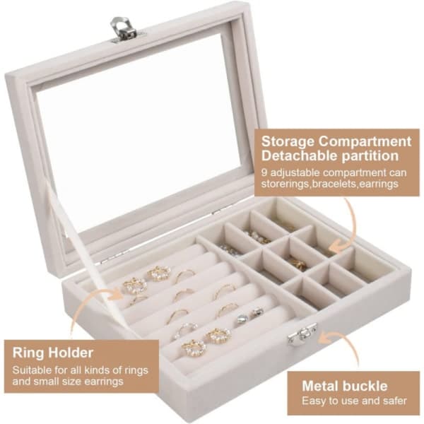 #Beige smyckeskrin, smyckeskrin, 20 * 15 * 5CM#