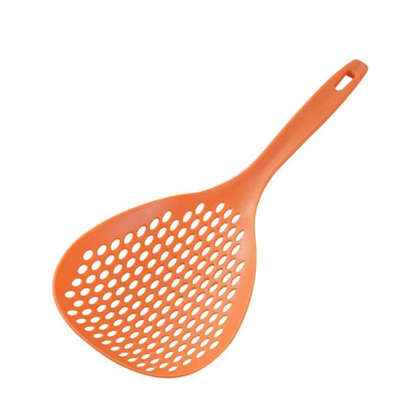 Kitchen Long Handle High Heat Resistant Colander Utensil Orange orange
