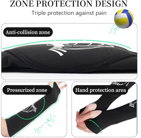 Volleyball Arm Guards for Kids - Forearm Compression Sleeves and Arm Warmers - High Quality - Practical Design_yu