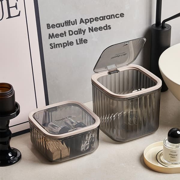 Mini Trash Can with Lid, Small Desktop Trash Can, Removable Small Trash Can, Ultimate Mini Desktop Storage Box, Small Trash Can for Car, Bathroom, Kitchen