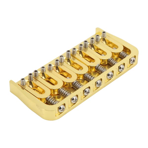Electric Guitar Fixed Short Bridge Hardtail 7 Strings Through Body Design Non Tremolo Golden