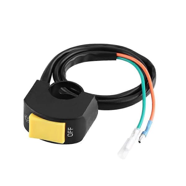 Motorcycle 7/8 inch Handlebar Mount LED Headlight On/Off Switch with Yellow Button