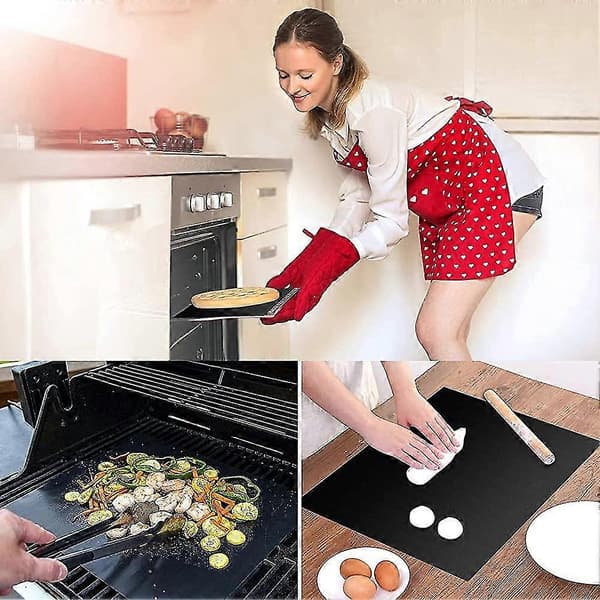 Bagepladesæt med 3 Grill- og ovnbageplader 40 * 50cm Genanvendelig Non-stick Grill