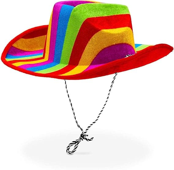Regnbuefarget cowboyhatt for Pride-parade, maskeradevent (voksen, en størrelse)