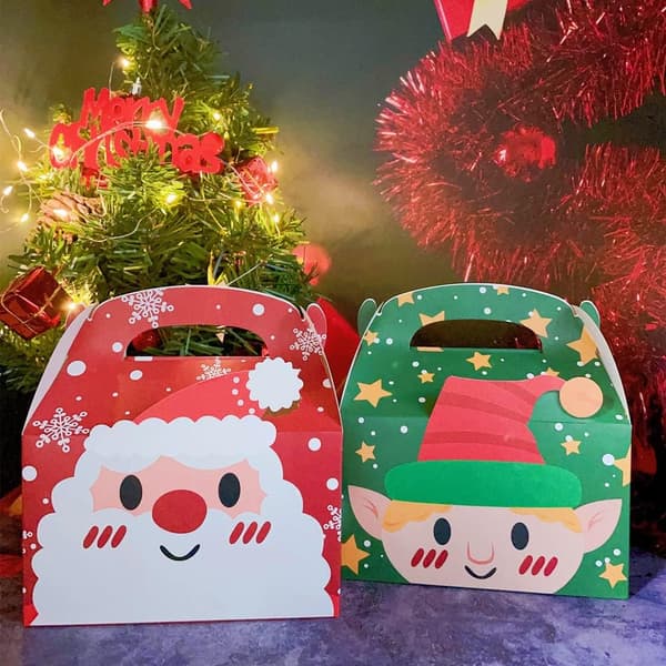 24 st julklappslådor, jul DIY presentförpackningar dekor