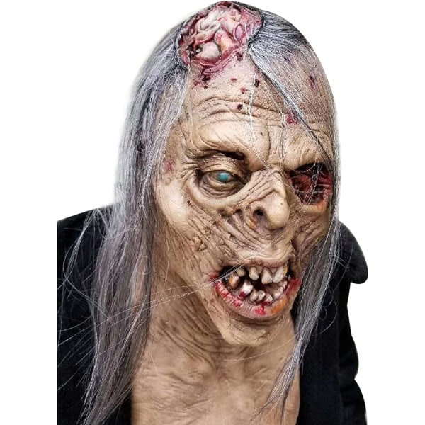 SINSEN Halloween Skrämmande zombiemask Realistisk gammal mansmask