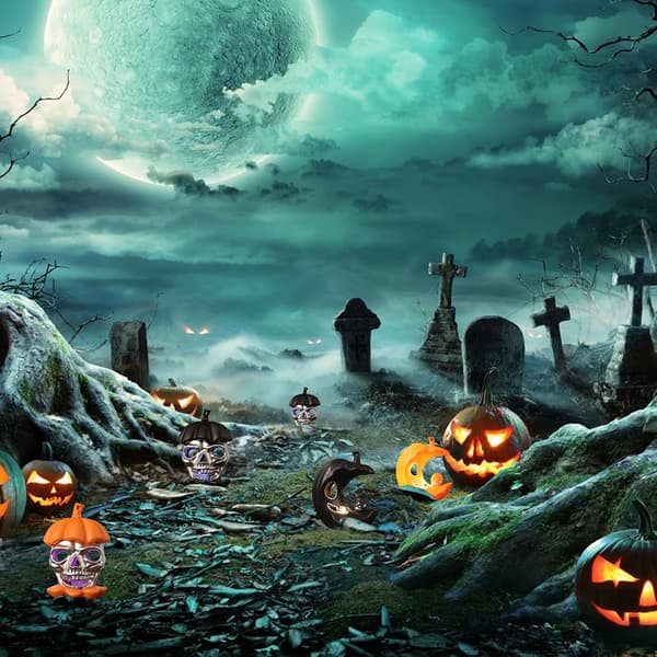 Halloween-lamper, 4 stk. Halloween dekorative lamper batteridrevne