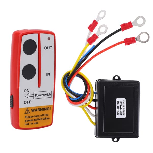 Universal Winch Wireless Remote Control Switch Kit with Receiver 12V 24V for Truck Jeep ATV SUV Red