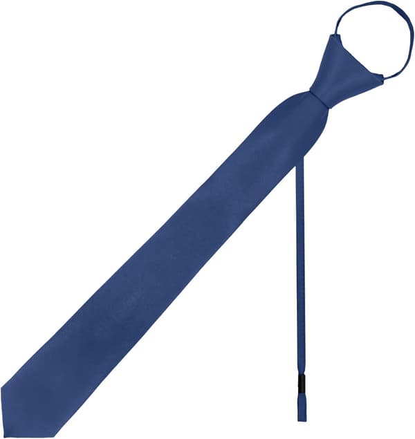 Svarte slips for gutter, ferdigknyttet clip-on slips, justerbart glidelåsslips for barn, formell konfirmasjon, bryllup, marineblått - Navy Blue