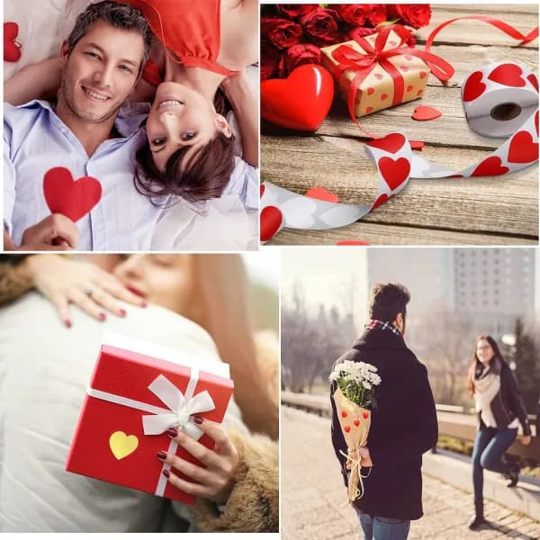 2000 Pcs Self-Adhesive Heart Labels, Heart Stickers, Self-Adhesive Heart-Shaped Stickers