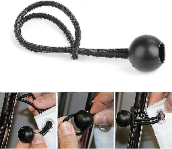 20 stk. Gummistropper med Kugler, Elastiske Stropper til Presenning