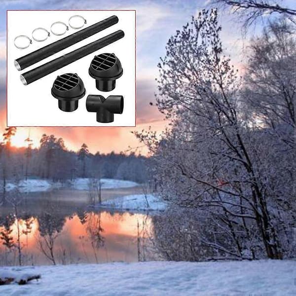 75 mm varmerør, T-stykke, varmluftsutløp, ventilasjonsslangeklemmer
