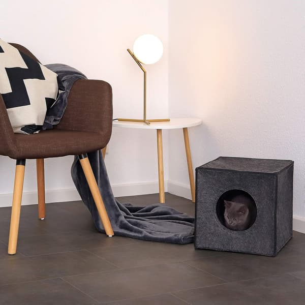 Sammenklappelig Kattekube Robust Filthus Til Hylder Og Systemer Fritstående Nem Vedligeholdelse Mørkegrå 33x37x33cm