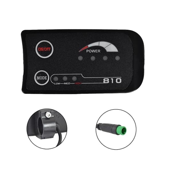 6-bens S810 E-cykelmåler LED-display 36V Uart til elcykel Elcykelmåler
