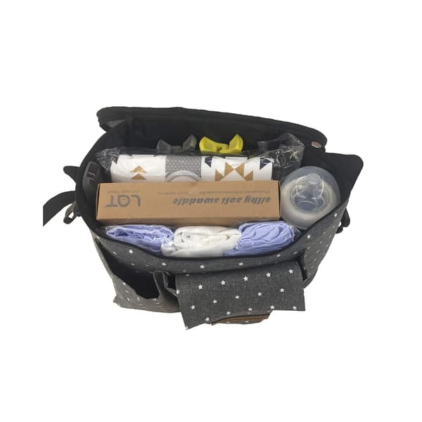 Barnevognsarrangør Barnevogn Buggy Bag Baby Universal Multifunksjonell Oppbevaringsveske (Grå stjerne)