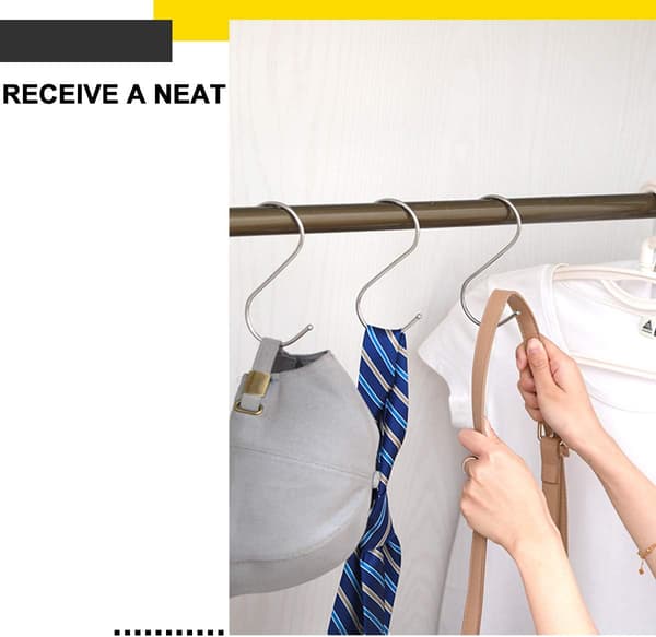 Black S Hooks, Multifunctional Metal Hooks for Kitchen Bathroom