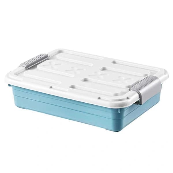 Under-bed Storage Box with Waterproof Wheels, Large Capacity Space-Saving Solution for Home Organization Blue