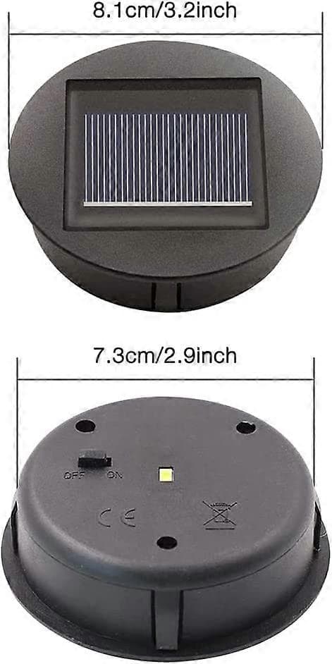 4-pakning Solcellelamper Erstatning med LED-lamper, Solcelletaklamper Erstatning, LED Solpanel Sha