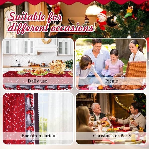 Christmas Tablecloth, 220 x 150 cm Rectangular Christmas Tablecloth