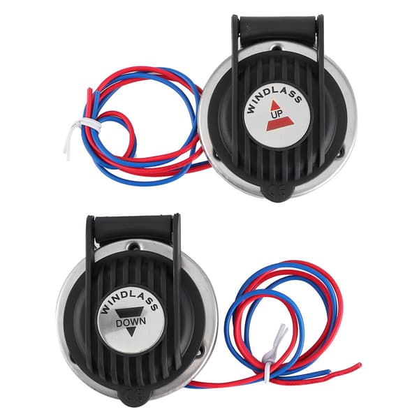 Pair Marine Windlass Foot Switch Deck Compact Boat Winch Up/Down Stainless Steel