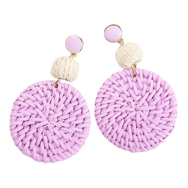Ukendte kvinders Boho Raffia Resort Strand øreringe lilla purple