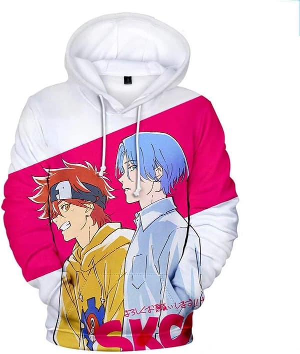 SK8 The Infinity Cosplay Hettegenser - Anime Hettegenser med snøring og kengurulommer for Unisex Voksen Medium