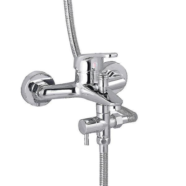 Omskifterventil Badekar Brusebad 3-vejs Omskifterventil Massiv Messing G 1/2 Tomme Bruseadapter Ventil Gear