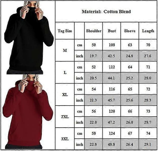 Herr Sport Hoodie Sweatshirt Snood Halsduk Pullover Biker Toppar