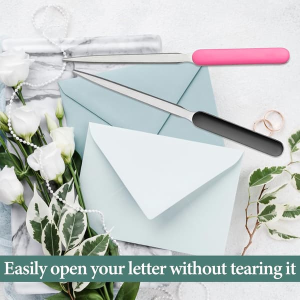 2 Pcs Letter Openers Envelope Slitter, Stainless Steel Letter Openers, Lightweight Mail Envelope Opener