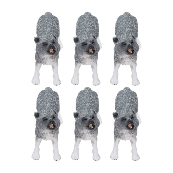 6 Pcs Wolf Figures, Lifelike Educational Arctic Wolf Animal Models for Collection Gifts, Cake Decorations