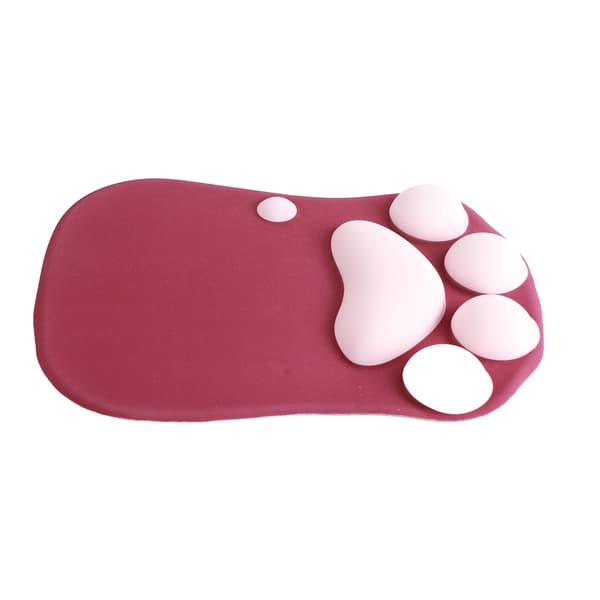 Musematte med kattepote, multifunksjonell tegneserie sklisikker ergonomisk musematte med håndleddsstøtte for hjemmekontor, blåbærlilla