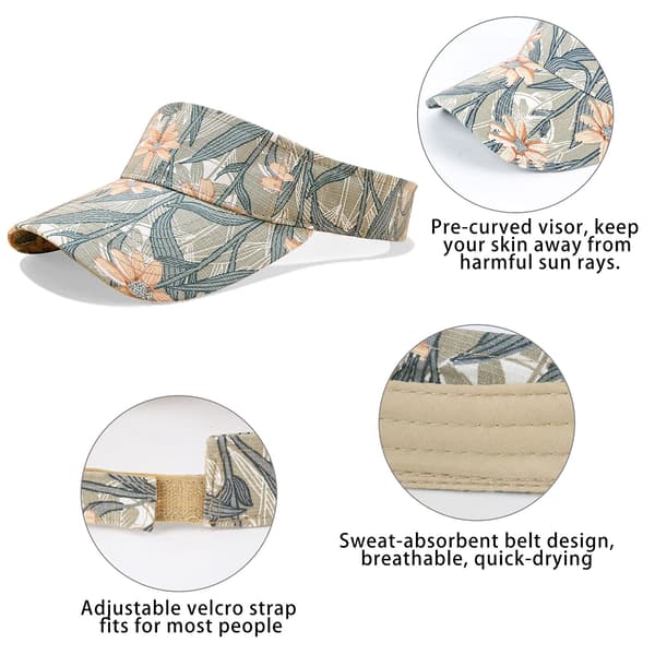 Women's Sun Visor - Adjustable Sun Visor, Golf Sun Visor Women's Sun Visor Cap Ponytail Baseball Cap Printed Tennis Cap Running Sun Visor