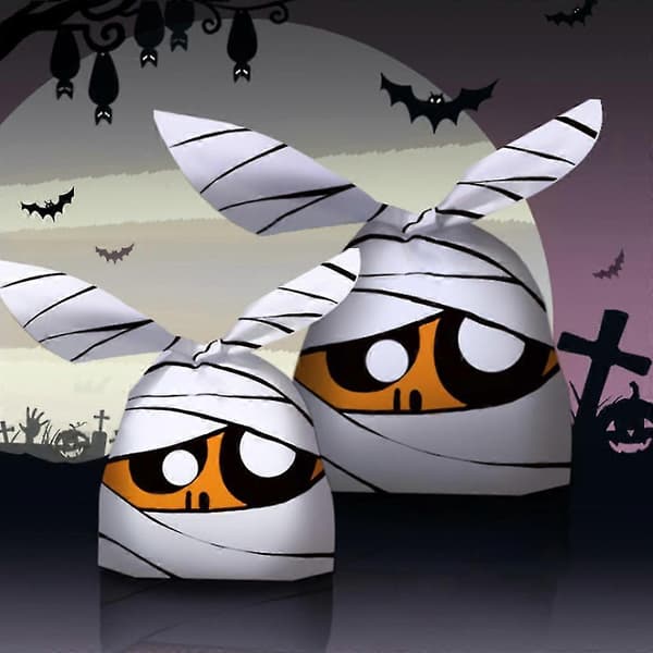 Græskartreatpose Halloween Kaninpose Slikgavepose Efterårstema Festfavorit Slikpose (Natbedst)