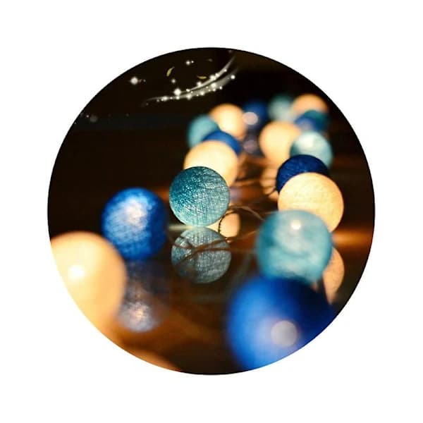 Vanntette dekorative bomullsball-lyslenker med LED-lys for bryllup, 4,2 m, USB-drevet