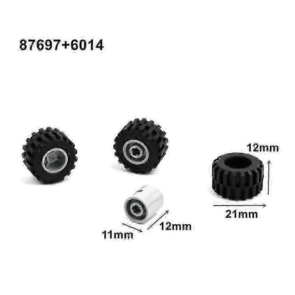 48 st mini hjulaxlar paket bil däck nav byggklossar diy leksaker för barn