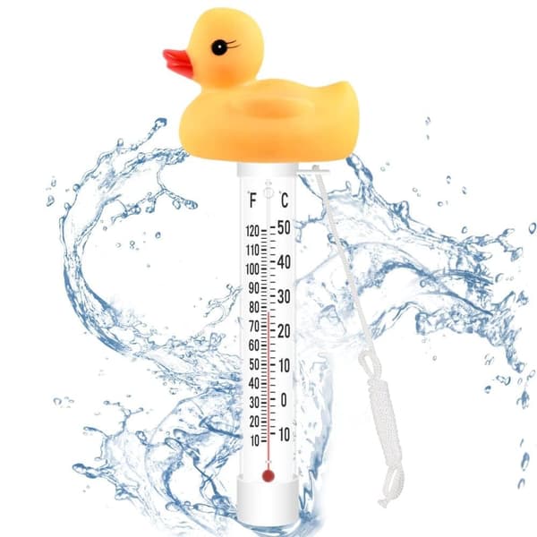 Stor Flydende Pooltermometer - Letlæselig, Viser Fahrenheit & Celsius, Til Pools, Spabade, Saunaer & Akvarier Gul S1 Gul S1
