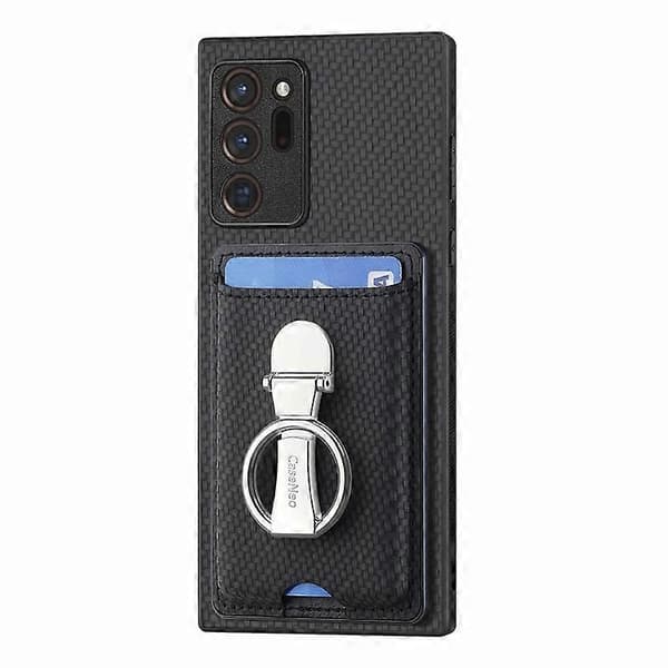 2025 Seneste model til Samsung Galaxy Note 20 Ultra Kulfiber Kortpung Foldbar Ringholder Telefoncover