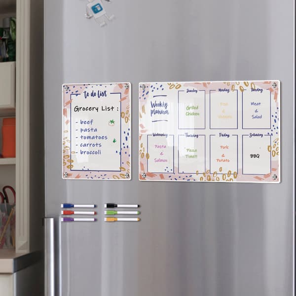 Transparent akryl sletbar mini ugeplanlægger - pink, A3+A4 størrelse, enkel-FA-