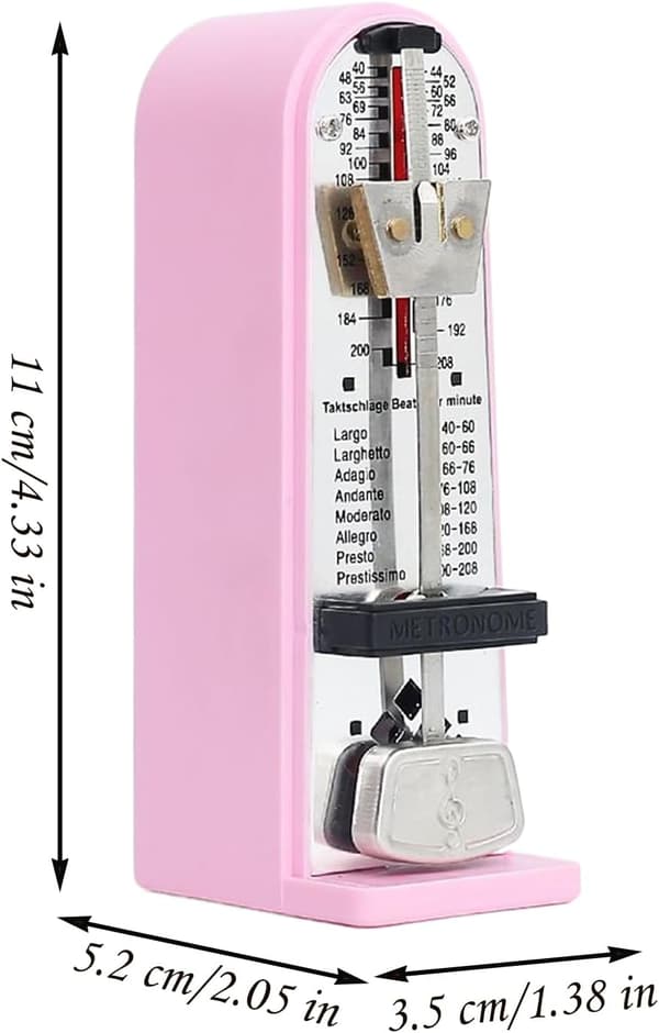 Mekanisk metronom til guitar, bas, ukulele, violin, trompet, banjo pink - Pink