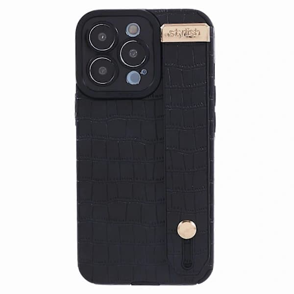 För iPhone 15 Pro Skal Krokodiltextur Telefonfodral PU Läder+TPU Skal