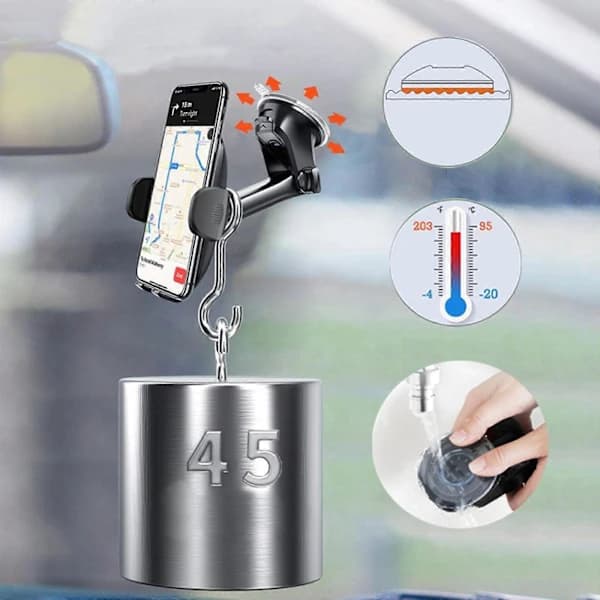 360° Rotating Phone Holder Super Stable & Anti-Shake Car Mobile Stable Mount for Car Dashboard Windshield Air Vent