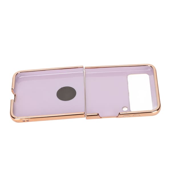 Smartphone Protective Case Car Magnetic Phone Case with 360 Degree Rotation Finger Loop Stand for Z Flip 3 Light Purple