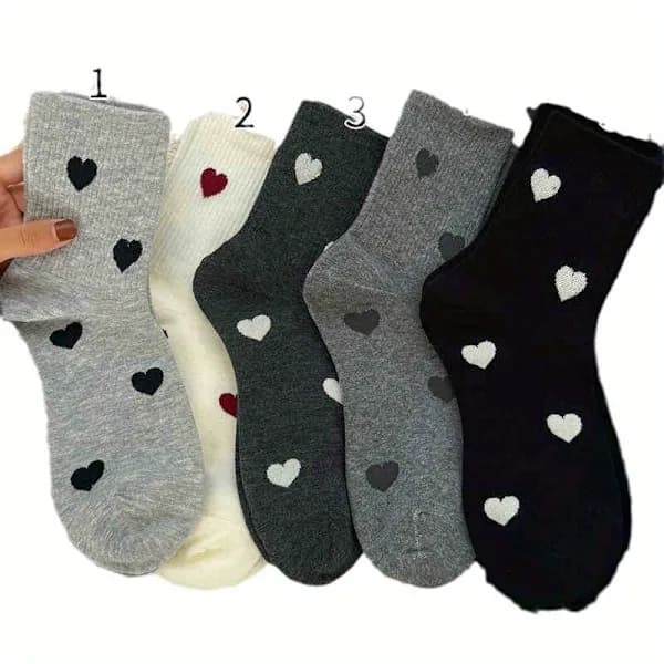 5 par damestrømper med mellemlangt skaft, grå sløjfe og angolarøde strømper, moderigtige og varme 5 sæt One Size Fits All 5 sæt One Size Fits All 5 Set One Size Fits All